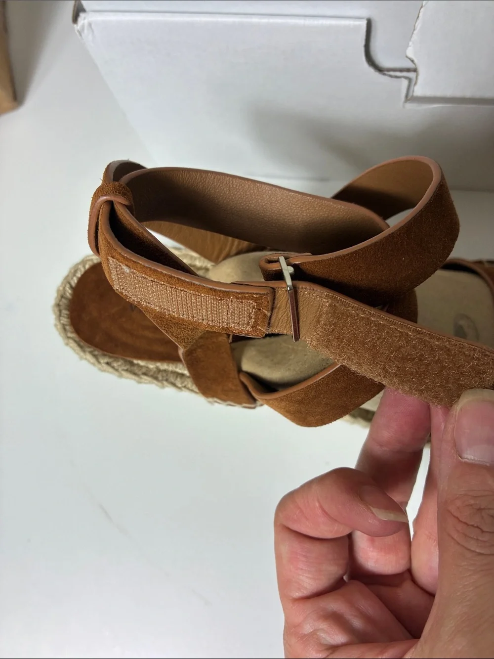 Via Spiga Suede Espadrille Ankle-Strap Sandals Wedge